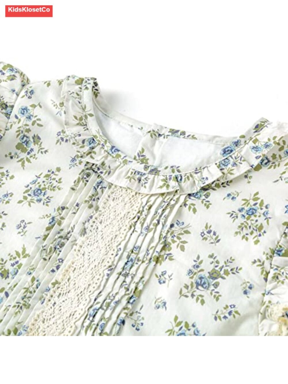 Toddler Girls Smocked Dress Long Sleeve Floral Lace A-Line - Picture 3 of 5